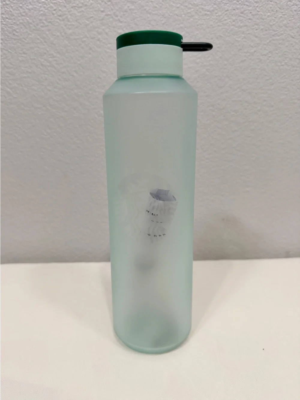 NWT Starbucks Water Bottle Mint Green Frosted Tritan Base Finger Loop 24oz